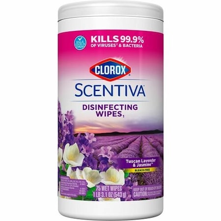 Clorox Disinfecting Wipes, Scentiva, Lavender, 70/Tub, WE CLO60040